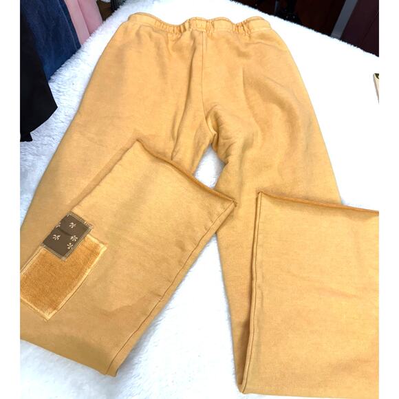 Honor the Gift Wide leg Sweats Size XS Gold with Patches NWT - Picture 2 of 5